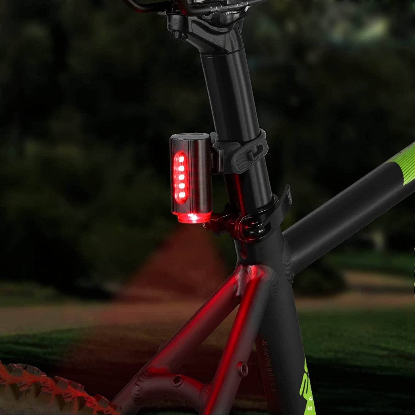 FischerBicycle Rear Light with 360° Floor Light for More Visibility and Protection, Rechargeable Battery