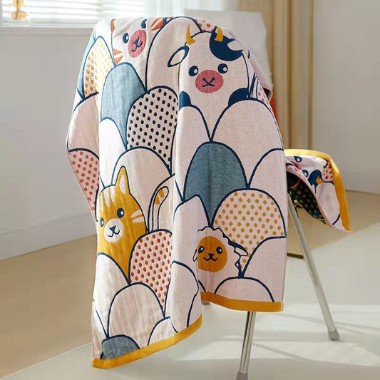 Premium Bath Towel In Cartoon Animals - Lin Lin