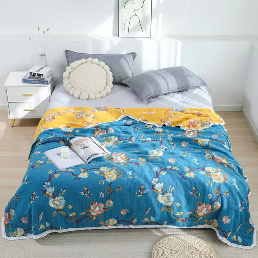 Japanese kimono patterns Style Range In Summer Blossoms Blanket