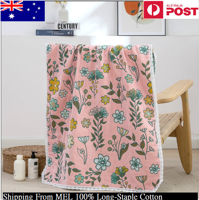 Premium Long-staple Cotton Gauze Organic Bath Towels - Japanese kimono patterns Style Spring Season Range